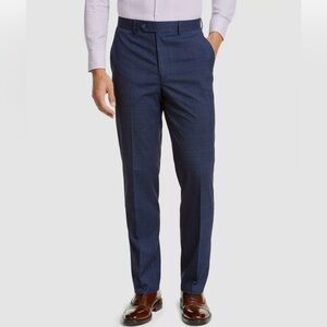 Nautica Men's Blue Plaid Modern-Fit Stretch Suit Dress Pants - NWT